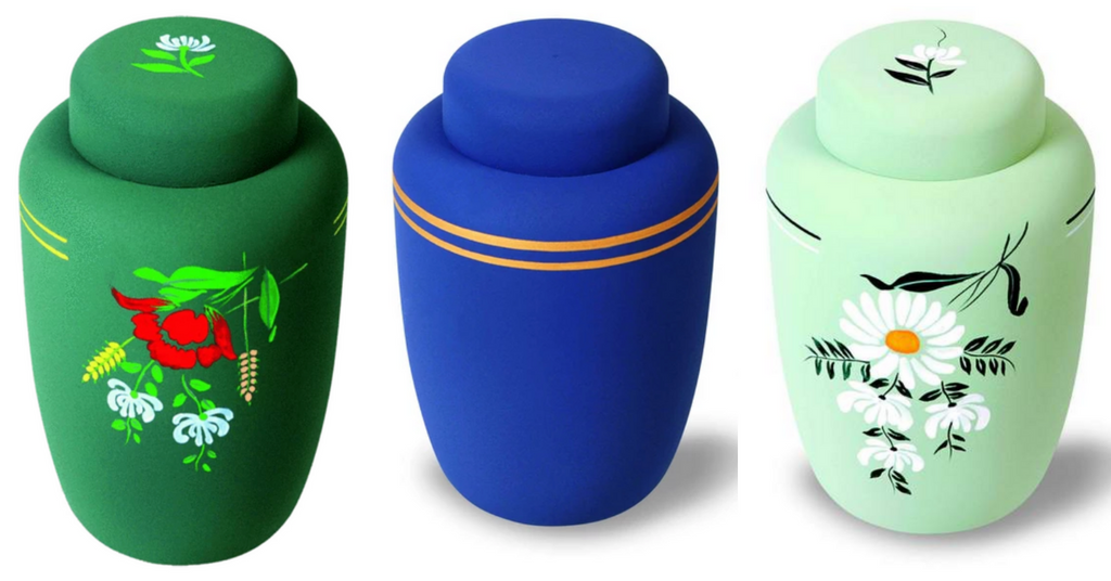Biodegradable urns made from cornstarch