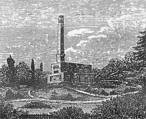 The first cremation in the UK at Woking Crematorium