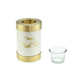 Going Home White Pearl & Bronze Tea Light Cremation Urn Keepsake - Cherished Urns