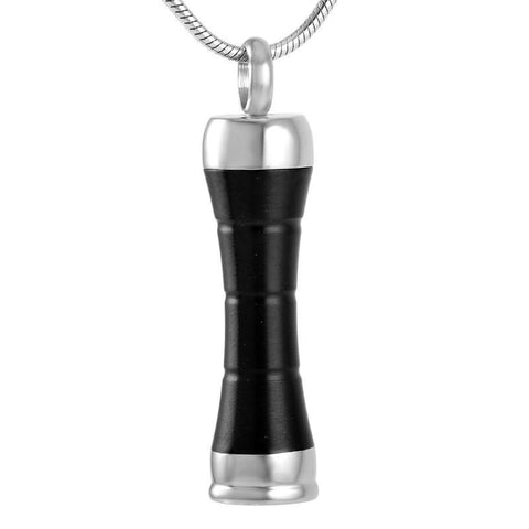 Black Bone Cylinder Memorial Ash Keepsake Cremation Pendant - Cherished Urns