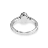 Ladies Oval Halo Memorial Ashes Ring with Fine Crystals - Cherished Urns
