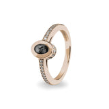 Ladies Oval Halo Memorial Ashes Ring with Fine Crystals - Cherished Urns