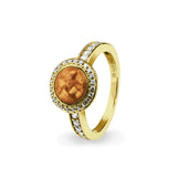 Ladies Radiance Memorial Ashes Ring with Fine Crystals - Cherished Urns