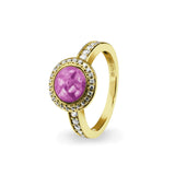 Ladies Radiance Memorial Ashes Ring with Fine Crystals - Cherished Urns