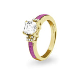 Ladies Honour Memorial Ashes Ring with Fine Crystals - Cherished Urns