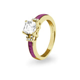 Ladies Honour Memorial Ashes Ring with Fine Crystals - Cherished Urns