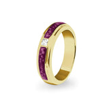 Unisex Remembrance Memorial Ashes Ring with Fine Crystal - Cherished Urns