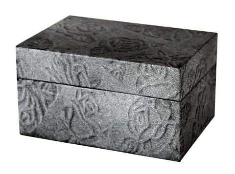 Earthurn Chest Biodegradable Urn- Embossed Metallic Black - Mini - Cherished Urns