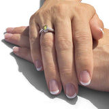 Ladies Oval Halo Memorial Ashes Ring with Fine Crystals - Cherished Urns