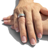 Ladies Waves Memorial Ashes Ring with Fine Crystals - Cherished Urns