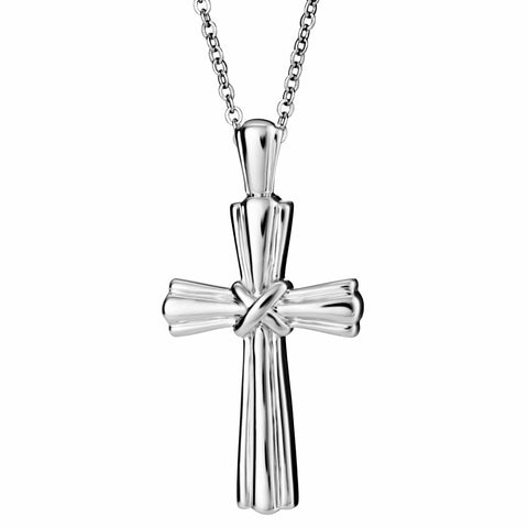Self-fill Ridged Cross Cremation Ashes Pendant - Cherished Urns