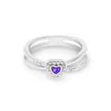 Ladies Sweetheart Memorial Ashes Ring with Fine Crystals - Cherished Urns