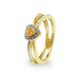 Ladies Sweetheart Memorial Ashes Ring with Fine Crystals - Cherished Urns