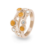 Ladies Droplets Memorial Ashes Ring with Fine Crystals - Cherished Urns