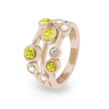 Ladies Droplets Memorial Ashes Ring with Fine Crystals - Cherished Urns
