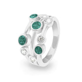 Ladies Droplets Memorial Ashes Ring with Fine Crystals - Cherished Urns