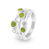 Ladies Droplets Memorial Ashes Ring with Fine Crystals - Cherished Urns