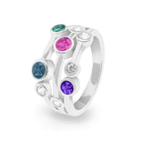Ladies Droplets Memorial Ashes Ring with Fine Crystals - Cherished Urns