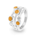 Ladies Droplets Memorial Ashes Ring with Fine Crystals - Cherished Urns