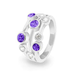 Ladies Droplets Memorial Ashes Ring with Fine Crystals - Cherished Urns