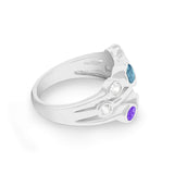 Ladies Droplets Memorial Ashes Ring with Fine Crystals - Cherished Urns