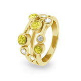 Ladies Droplets Memorial Ashes Ring with Fine Crystals - Cherished Urns