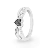 Ladies True Love Memorial Ashes Ring with Fine Crystals - Cherished Urns
