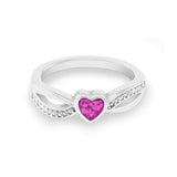 Ladies True Love Memorial Ashes Ring with Fine Crystals - Cherished Urns