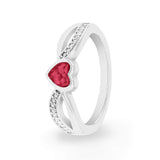 Ladies True Love Memorial Ashes Ring with Fine Crystals - Cherished Urns