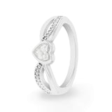 Ladies True Love Memorial Ashes Ring with Fine Crystals - Cherished Urns