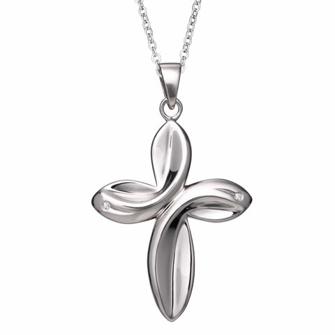 Self-fill Infinity Cross Cremation Ashes Pendant with Crystals - Cherished Urns