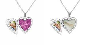 Memorial lockets made with a loved one's ashes
