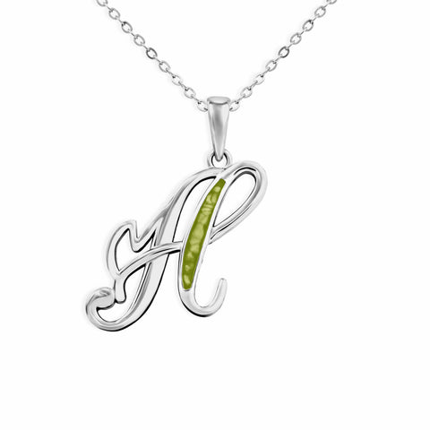 Alphabet Memorial Ashes Pendant - Letter H - Cherished Urns