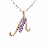 Alphabet Memorial Ashes Pendant - Letter M - Cherished Urns