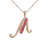 Alphabet Memorial Ashes Pendant - Letter M - Cherished Urns