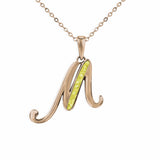 Alphabet Memorial Ashes Pendant - Letter M - Cherished Urns