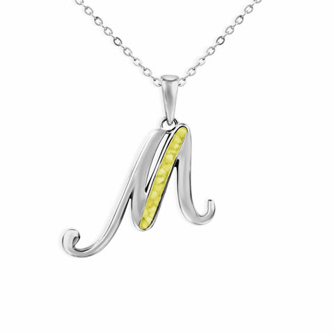 Alphabet Memorial Ashes Pendant - Letter M - Cherished Urns