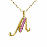Alphabet Memorial Ashes Pendant - Letter M - Cherished Urns