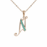 Alphabet Memorial Ashes Pendant - Letter N - Cherished Urns
