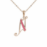 Alphabet Memorial Ashes Pendant - Letter N - Cherished Urns