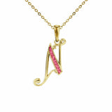 Alphabet Memorial Ashes Pendant - Letter N - Cherished Urns