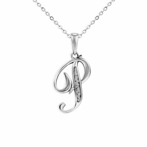 Alphabet Memorial Ashes Pendant - Letter P - Cherished Urns