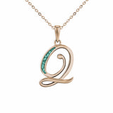 Alphabet Memorial Ashes Pendant - Letter Q - Cherished Urns