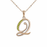 Alphabet Memorial Ashes Pendant - Letter Q - Cherished Urns
