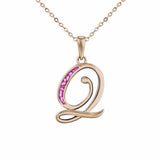 Alphabet Memorial Ashes Pendant - Letter Q - Cherished Urns