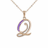Alphabet Memorial Ashes Pendant - Letter Q - Cherished Urns