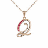 Alphabet Memorial Ashes Pendant - Letter Q - Cherished Urns