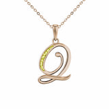 Alphabet Memorial Ashes Pendant - Letter Q - Cherished Urns