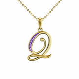 Alphabet Memorial Ashes Pendant - Letter Q - Cherished Urns