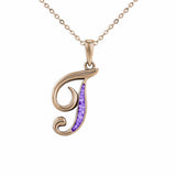 Alphabet Memorial Ashes Pendant - Letter T - Cherished Urns